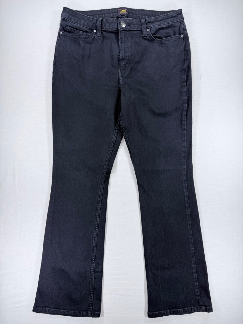 Lee Womens Black Legendary Mid Rise Bootcut Jeans 12S 32x29